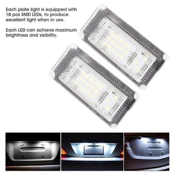 1 Par 12V 18 SMD LED Nummerpladelys Lampe Passer til Mini Cooper S R53 2001-2006