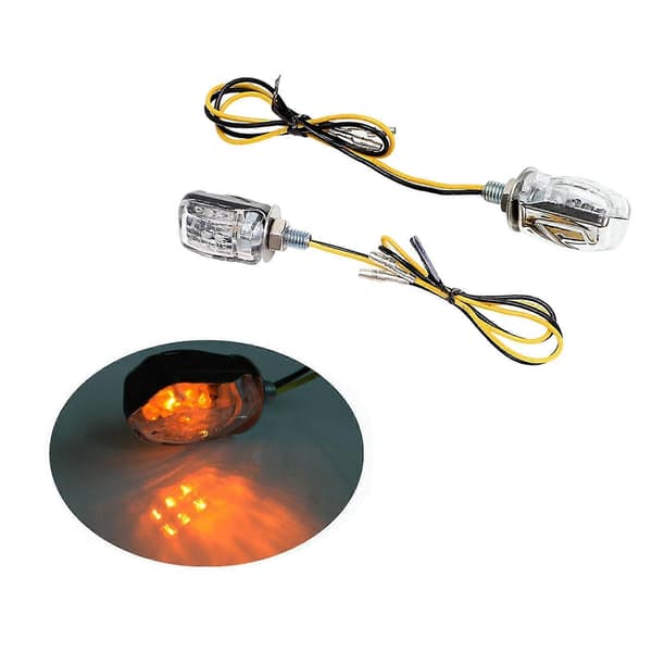 Mini LED Blinklys 12v - Super Klare Motorcykel Blinklys - 2 Stykker
