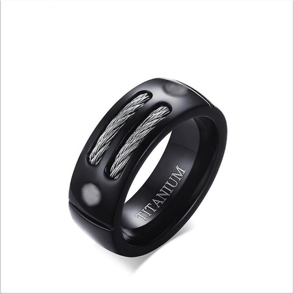Modesmykker 8mm Wia Poleret Titanium Ring Sort koreansk Mænd S Personality Ring Ring