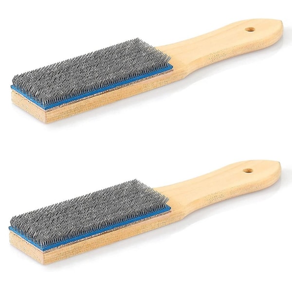 File Card Brush Steel Card File Brush Cleaner Remove Chip Metal Bits Cleaning 8.26 Inch Length, 2 P