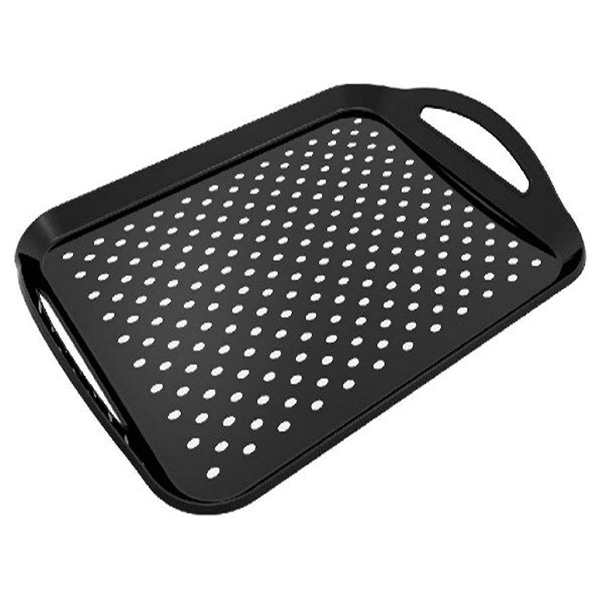 Rectangular Non-slip Plastic Tray With Handle Black Tray With Handle Suitable For Home Kitchen And