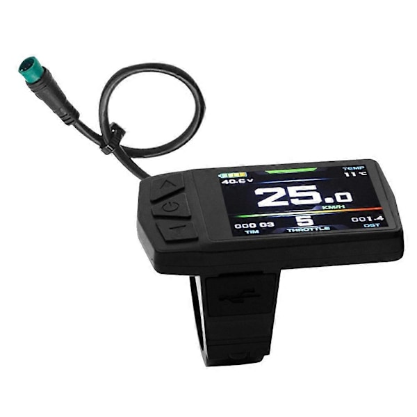 Elektrisk Cykel KT-TF01U LCD Display Meter 24V 36V 48V Vandtæt Tilslutningsstik Ebike Intelligent Display med USB