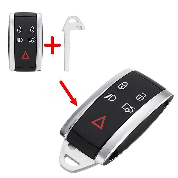 5 Painikkeen Avaimeton Avaimen Kaukosäätimen Kotelokuori Leikkaamattoman Terän kanssa Jaguar XF XK:lle