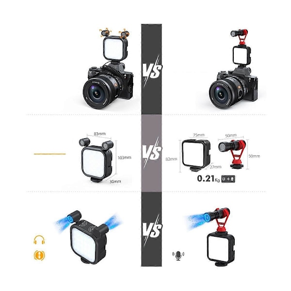 Mini Clip-on Mobiltelefon Udfyldningslys LED Lys Selfie Live Video Lys RGB 2500K-9000K med Mikrofon Udfyldningslampe