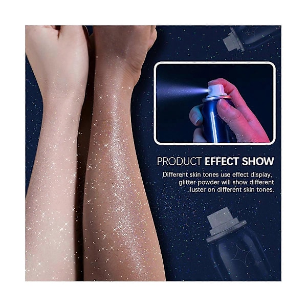 Kiiltävä Glitter-suihke tai Glitter-jauhe Kiiltävä vartalon glitter vaatteille ja hiuksille Glitter-suihke meikki