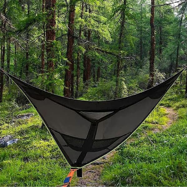 Stor luftcamping hængekøje, bærbar hængekøje, 280*280*280cm, sort
