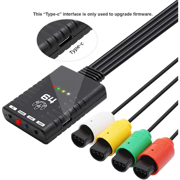 Trådløs spillkonsollkonverteradapter, BT-håndtakskonverter for N64-konsoll med multi-enhetstilkobling, Plug and Play