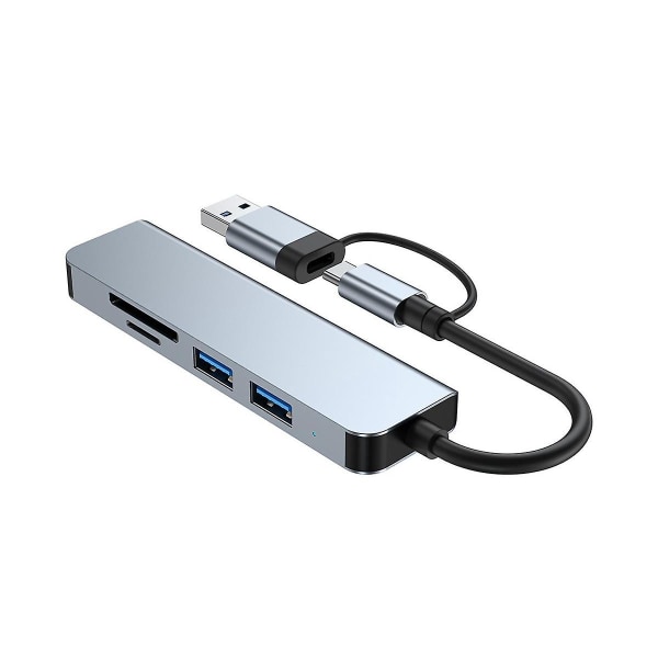 5 portar 2-i-1 USB 3.0 Hub Type-c Adapter Usb3.0+usb2.0+sd+tf Multiport USB Splitter Expander För