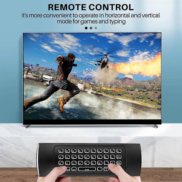 Luftmus for Android TV-boks, Mini Trådløst Tastatur Luftfjernkontroll med RGB Bakgrunnsbelysning MX3