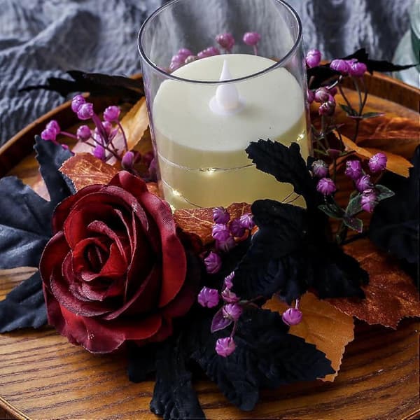 Halloween Lysring - Vinrød Rose Halloween Lysringer 3in | Lønneblader