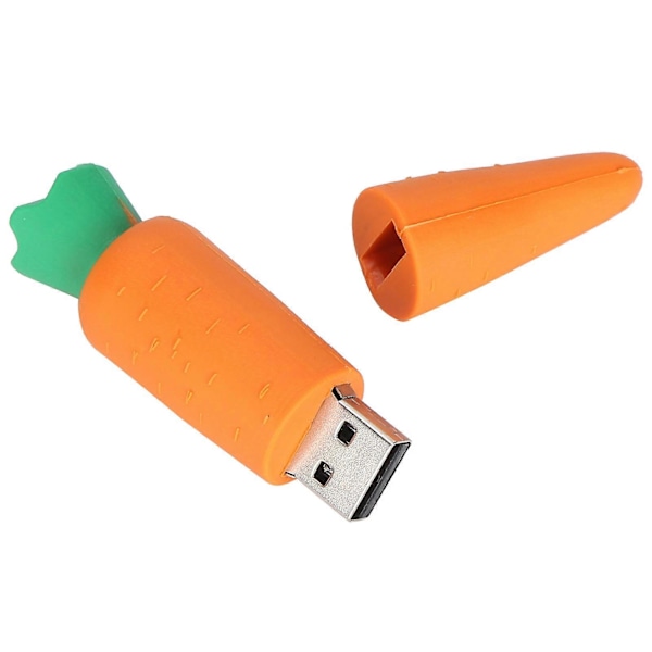 USB-minne Tecknat Snyggt Morotsform Utseende Portabel Lagring Minnessticka 128GB YEMMA