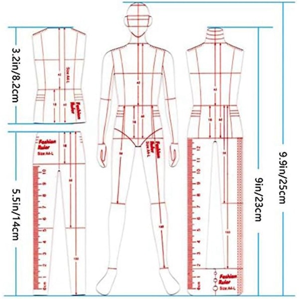 Miesten muoti-illustraatioviivain, piirustusmalliviivainsarja vaatteiden ihmishahmojen mallien suunnitteluun, Cl