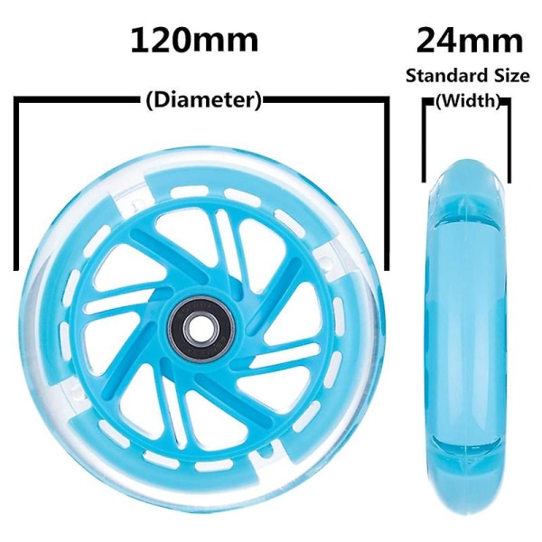 1 par 120 mm børnescooter led lys Blinkende hjul med lejer For/bag led blinkende scooter
