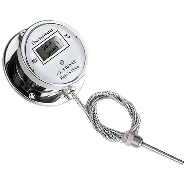 Termometer i rustfritt stål med digitalt display, vanntett probetermometer for matlaging, industri