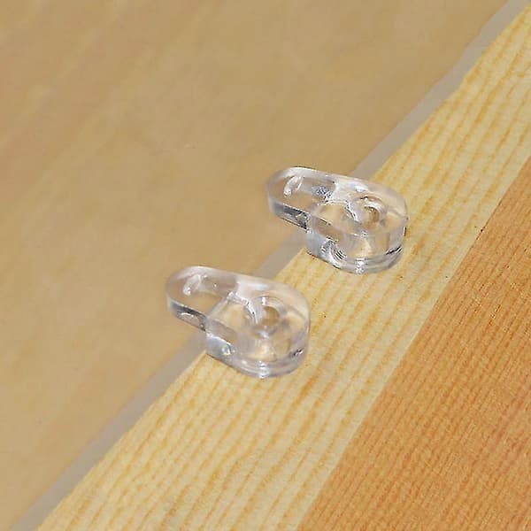 100 stk. plastikglasfastholdere, transparente spejlskabsfikseringsclips
