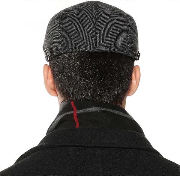 Herre Flat Caps Beret Tweed Klassisk Tweed Kasket Grey Herringbone