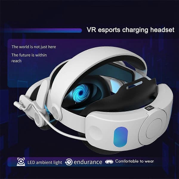RGB Stropp med 6000MAh Batteri for 3 VR Headset Elite Stropp Erstatt Justerbar Forbedret VR Tilbehør