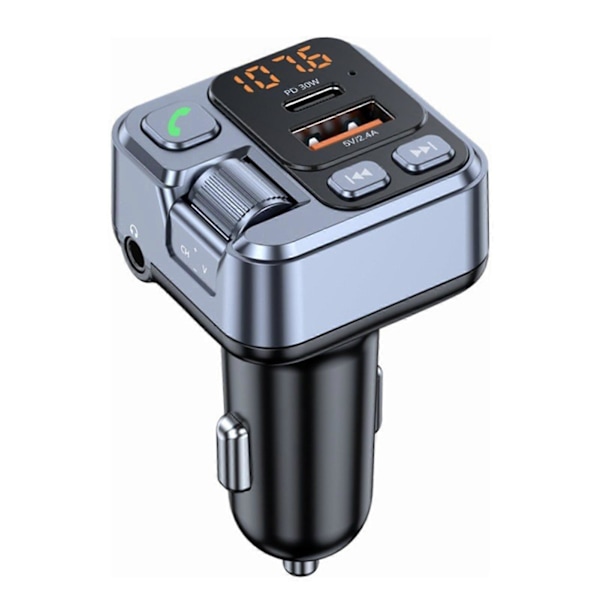 Biltelefonlader med dobbelt port Bluetooth-kompatibel bil MP3-afspiller egnet til biler med 12V - 24V