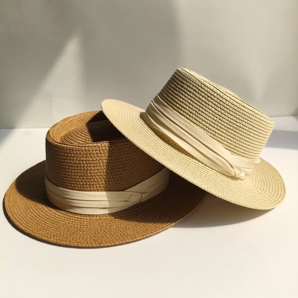 Fransk hatt for kvinner, britisk hatt for strandferie, solhatt for kvinner, stråhatt B