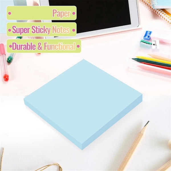Super Sticky Notes, 3x3 tommer, 12 puder, Morandi-farver, Bulk Pack, Superior Stickiness, Eco-Friend