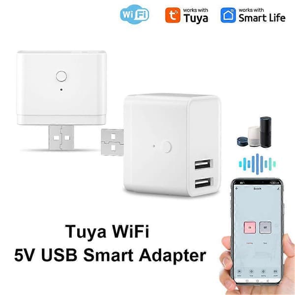 Tuya Smart Zigbee USB-adapterkontakt 5V Mini 2 USB-strömadapter Smart Life-kontroll för Alexa Yande
