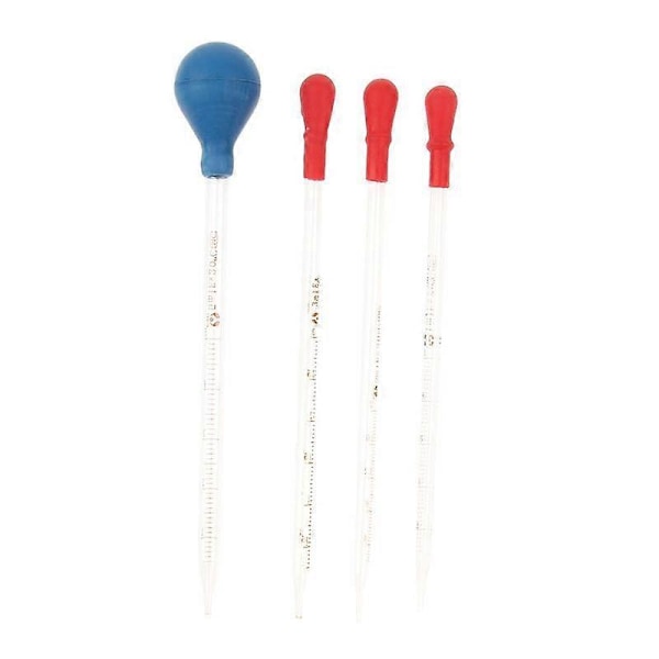 1ml 2ml 3ml 5ml Pipetti lasista, asteikolla ja kumipäällä, laboratoriotarvike