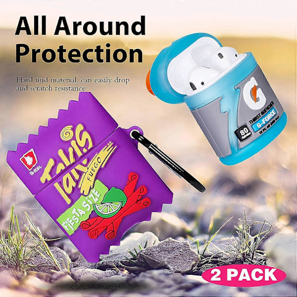 KATEA Airpod 1/2 Fodral Söt Cartoon 3D Unik Mjuk Silikonöverdrag Rolig Mode Kul Cool Karaktär Snygg Design Fodral Kvinnor Flickor Pojkar Tonåringar för A