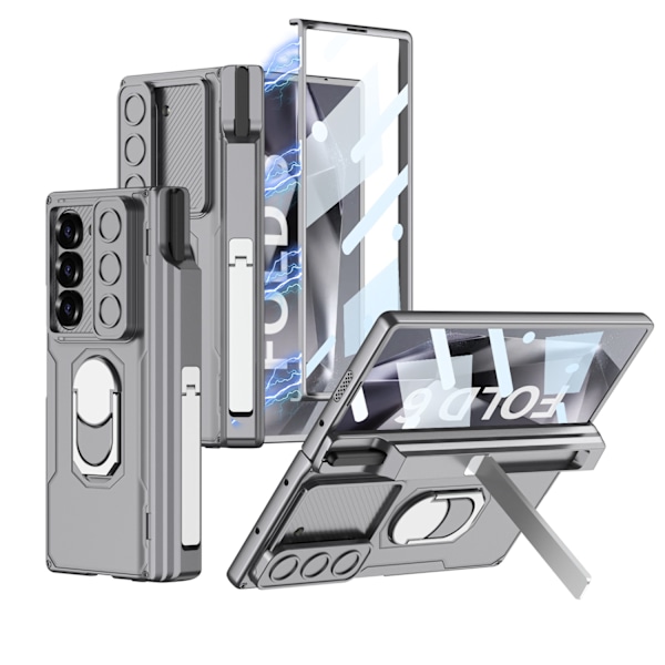 Lämplig för Samsung Z Fold6 magnetiskt mobilskal pansar Gray