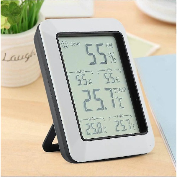 Digitalt LCD Hygrometer Temperatur LCD Fugtighedsmåler Indendørs Digitalt Rumtermometer