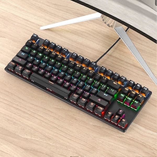 K70 Trådbunden Färgrik LED-Ljus Spelmekaniskt Tangentbord för Datorer