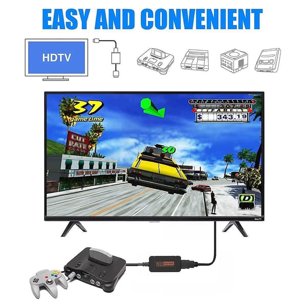 1080P -Kompatibel Konverter Adapter til N64 64/SNES//SFC Retro Konsol Kabel