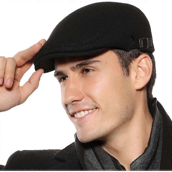 Herr Flat Caps Basker Tweed Klassisk Tweed Keps Black