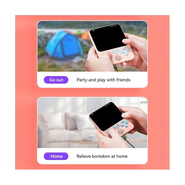 G7 Retro-pelikonsoli, sisäänrakennettu 666 peliä, 3,5 tuuman näyttö, AV-lähtö, taskukokoinen ohjain, käsikonsoli