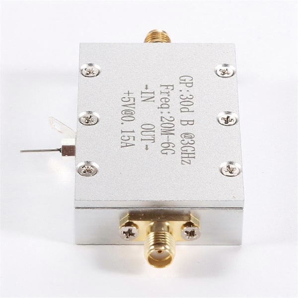 Forsterkermodul 20M-6G Bredbånds RF Lavstøyforsterker Høy Forstørrelse 30dB LNA Mikrobølgeforsterkningsmottaker Modul