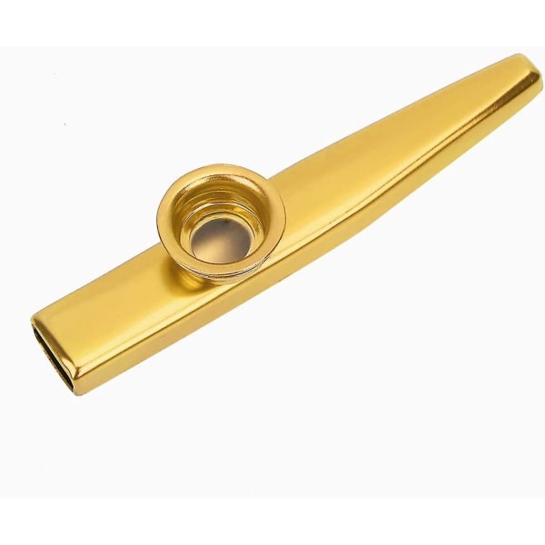 Kazoo håndholdte musikkleketøy perkusjonsinstrumenter i aluminium (gull) (1 stk)