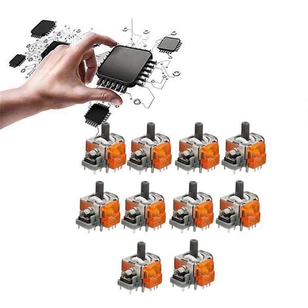 10 stk. TMR Elektromagnetisk Joystick til /X Gamepad TMR Joystick 3D Analog Thumb Stick Controller