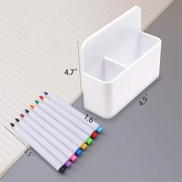 Magnetisk tavlemarkørholder, magnetisk markørholder til whiteboard, 8 stk. magnetiske tavlemarkører