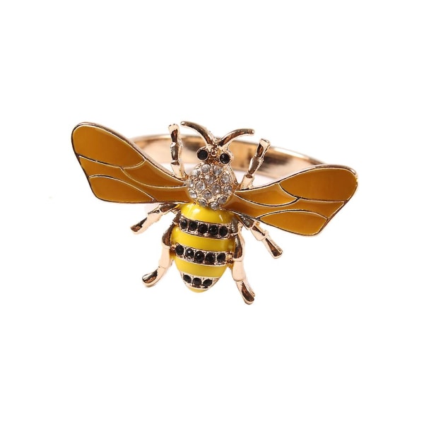 6 kpl Yellow Bee Design metallinen lautasliina sormus pyyhe solki mehiläinen lautasliinapidike hääjuhla lomahotelli