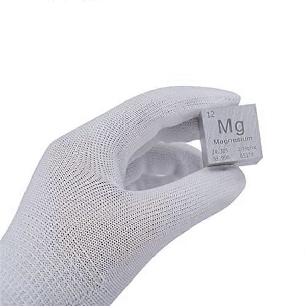 1 Tomme Magnesiumkube Metall, Høy Densitet Elementkube Rent Metall, for Elementsamlinger Lab Eksperiment Materiale