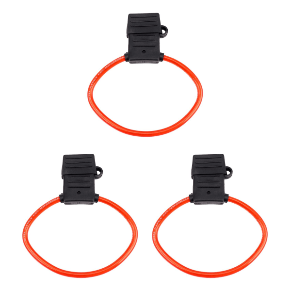 3x 8 Awg Gauge Maxi Blade sulakepidike Inline johto 12-24v Vedenpitävä + 40a sulake