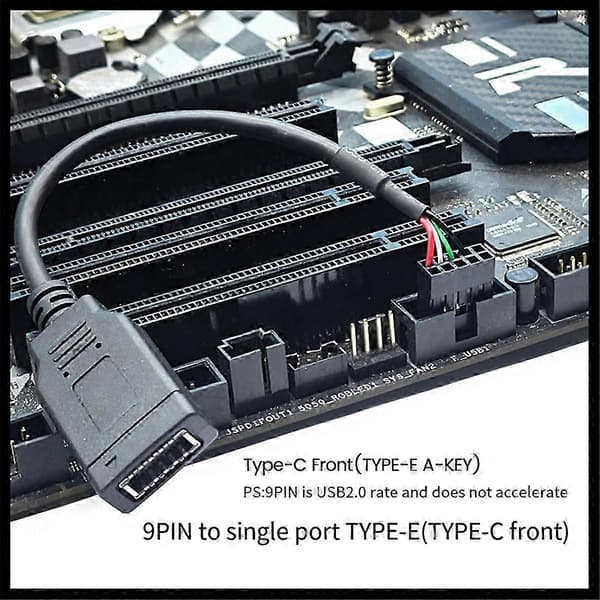 USB 9PIN til Type-C Frontpanelkabel USB 9PIN til TYPE-E KEY-A Adapterkabel USB Frontpanel Adapterkabel