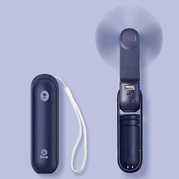 USB Uppladdningsbar Handhållen Fickfläkt, Mini Portabel Handfläkt, Vikbar Design, 14-21 Timmar Arbetstid, Tyst Personlig Fläkt