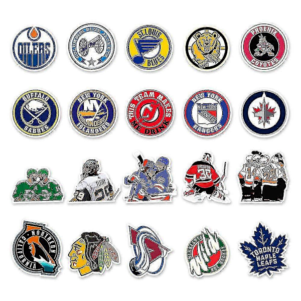 50-pack Hockeylag Fans Logo Klistermärken Serie Vattentäta Klistermärken