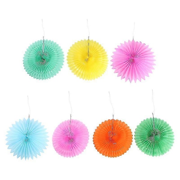 7 stk. Papirvifter Ornamenter Festpynt Festutstyr (assorterte farger)