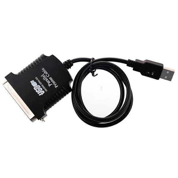 USB printer parallel port 36-bens han-konverteringskabel Sort