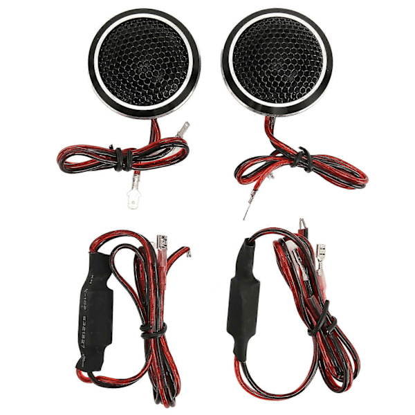2 stk. Bil Tweeters Sort 25mm 150W Kompakt Design Aluminium Legering Bil Dome Tweeters til Køretøj 2-vejs System YEMMA
