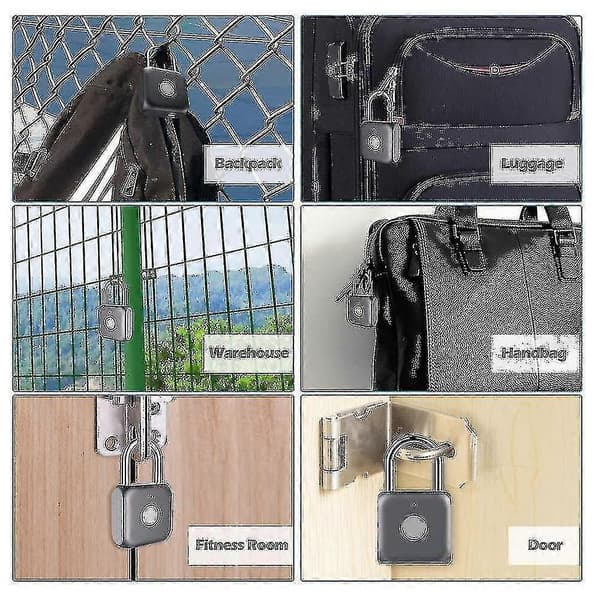 Fingeravtryckslås, Smart Lås, Vattentätt, USB-uppladdningsbart