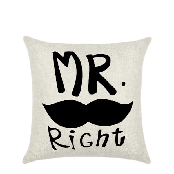 MR Right Dekorative Pudebetræk Bomuld Linned Kvadratisk Pudebetræk Pudebetræk til Sofa Hjemmeindretning 18 x 18 Tommer MR.Right