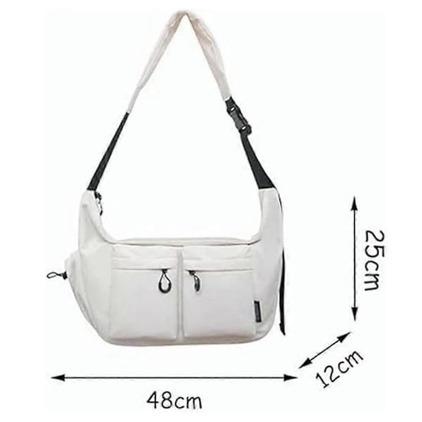 Dallaswind Messenger Bag med stor kapasitet, multi-lomme, stor kapasitet, vanntett White