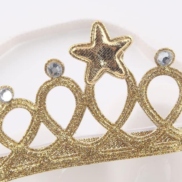 Babyflicka Super Elastiskt Hårband Toddler Hårband Mjukt Huvudband Krona Barn Hårtillbehör (guld/silver)